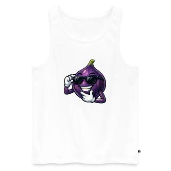 Dessin animé Fig Cool Fruit Summer Fruit - Débardeur bio Premium Homme - blanc - Devant - AI Model Male 178 light (178cm)