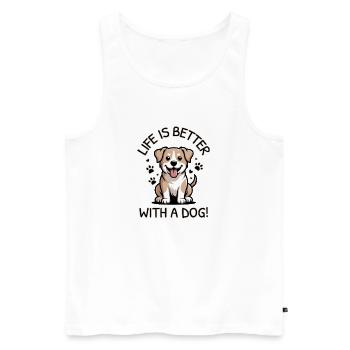 Life Is Better With a Dog - Men's Premium Organic Tank Top - white - Front - Michal (187cm)