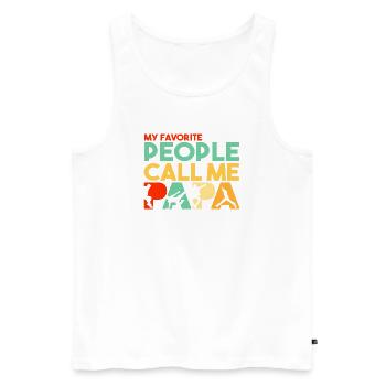 Parkour Papa Traceur Silhouette Retro Sportkunst - Männer Premium Bio Tank Top - Weiß - Vorne - AI Model Male 178 light (178cm)