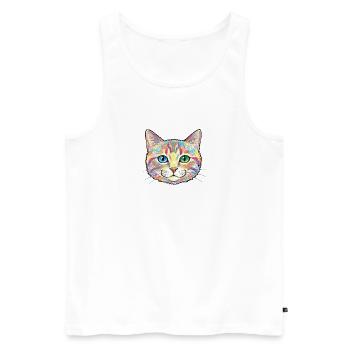 Colorful Cat Sketch Animal Motif - Men's Premium Organic Tank Top - white - Front - AI Model Male 178 light (178cm)