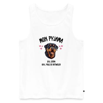Pyjama Chien Rottweiler Drôle  - Débardeur bio Premium Homme - blanc - Devant - Michal (187cm)