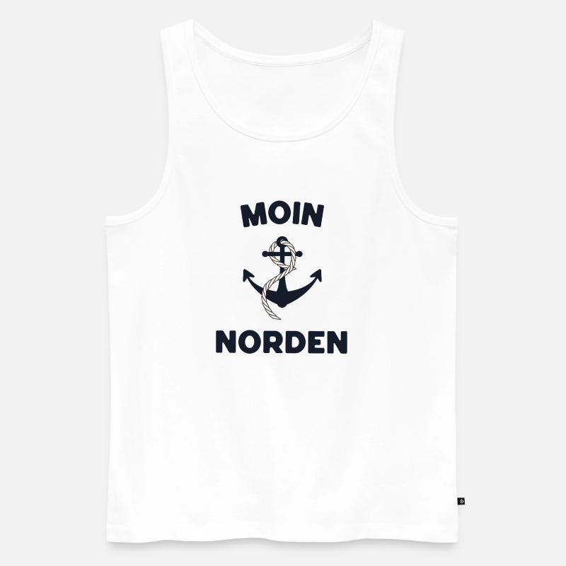Moin Norden – Maritimes Anker-Design - Männer Premium Bio Tank Top - Weiß