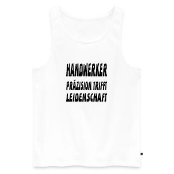 Handwerker - Männer Premium Bio Tank Top - Weiß - Vorne - Michal (187cm)