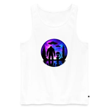 Alien Bigfoot UFO Sasquatch Believers Raumschiff - Männer Premium Bio Tank Top - Weiß - Vorne - Michal (187cm)