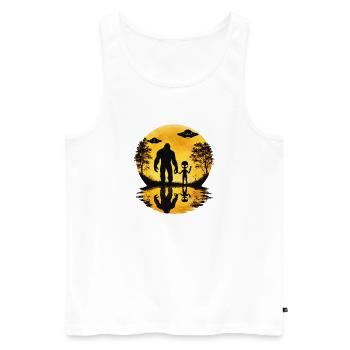 Alien Bigfoot UFO Sasquatch Believers Raumschiff - Männer Premium Bio Tank Top - Weiß - Vorne - Michal (187cm)
