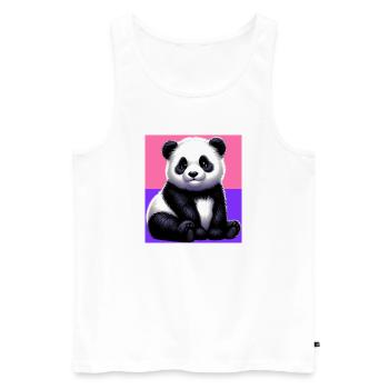 Panda - Männer Premium Bio Tank Top - Weiß - Vorne - Michal (187cm)