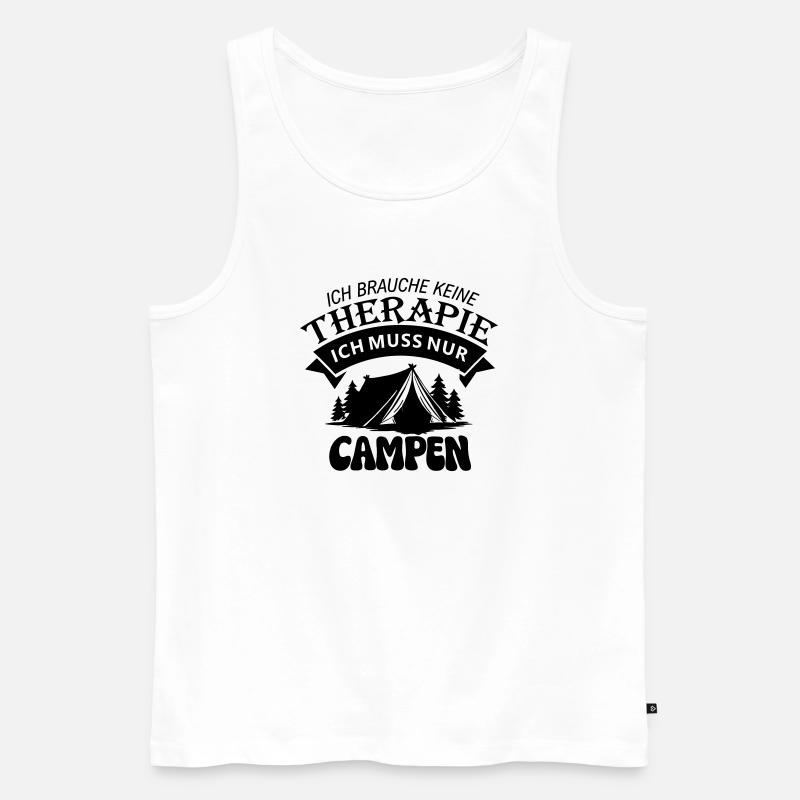 Ich muss Campen  - Männer Premium Bio Tank Top - Weiß