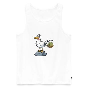 Norddeutscher Humor Spruch Möwe OHA. - Männer Premium Bio Tank Top - Weiß - Vorne - Michal (187cm)