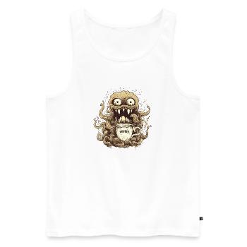 Coffee Monster - Caffeine Zombie - Morning Grouch - Men's Premium Organic Tank Top - white - Front - AI Model Male 178 light (178cm)