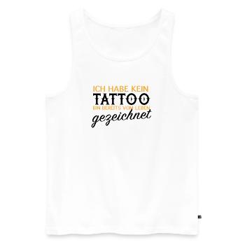 Kein Tattoo, vom Leben gezeichnet - Männer Premium Bio Tank Top - Weiß - Vorne - AI Model Male 178 light (178cm)