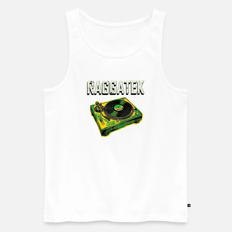 Raggatek Turntable Jamaica - Men's Premium Organic Tank Top - white