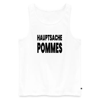 Pommes - Männer Premium Bio Tank Top - Weiß - Vorne - Michal (187cm)