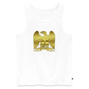 Blason de l’aigle impérial doré de Napoléon - Débardeur bio Premium Homme - blanc - Devant - AI Model Male 178 light (178cm)