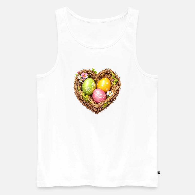 Herzförmiges Osternest mit Eiern - Männer Premium Bio Tank Top - Weiß