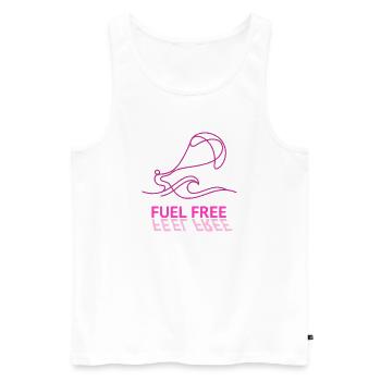 Kite Fuel Free, Feel Free Shirt, Hoodie, Cap, Mug - Männer Premium Bio Tank Top - Weiß - Vorne - AI Model Male 178 light (178cm)
