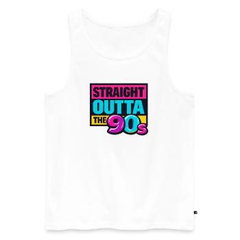 Straight Outta The 90s Neon - Männer Premium Bio Tank Top - Weiß - Vorne - AI Model Male 178 light (178cm)
