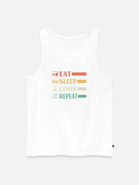 Lustiger Koch Chefkoch Bäcker Koch Eat Sleep Koch Rep - Männer Premium Bio Tank Top - Weiß
