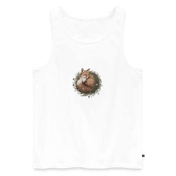 Schlafender Fuchs Kranz Süß - Männer Premium Bio Tank Top - Weiß - Vorne - AI Model Male 178 light (178cm)