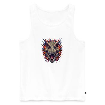 Dino Breakout Head Design - Men's Premium Organic Tank Top - white - Front - AI Model Male 178 light (178cm)