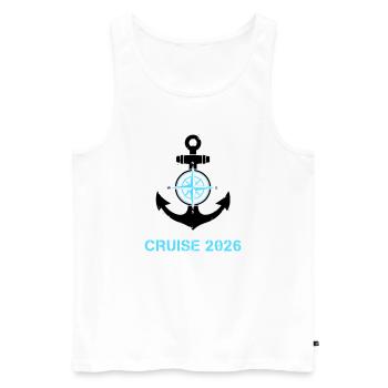 Anchor Compass Cruise 2026 Logo - Men's Premium Organic Tank Top - white - Front - Michal (187cm)