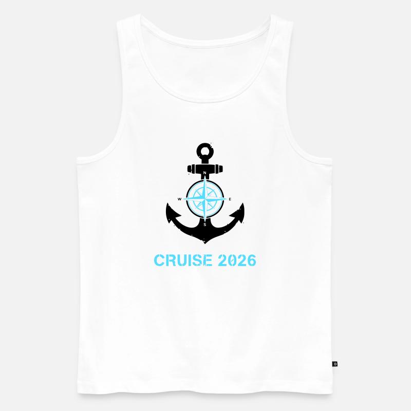 Anker Kompass Cruise 2026 Logo - Männer Premium Bio Tank Top - Weiß