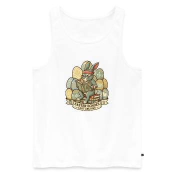 Archiviste du lapin de Pâques - Débardeur bio Premium Homme - blanc - Devant - AI Model Male 178 light (178cm)