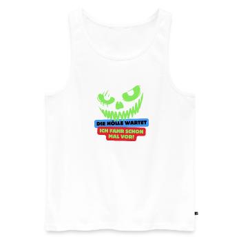 Biker - Männer Premium Bio Tank Top - Weiß - Vorne - AI Model Male 178 light (178cm)