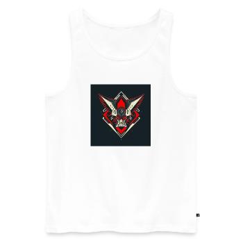 Schädel Warrior Emblem - Men's Premium Organic Tank Top - white - Front - AI Model Male 178 light (178cm)
