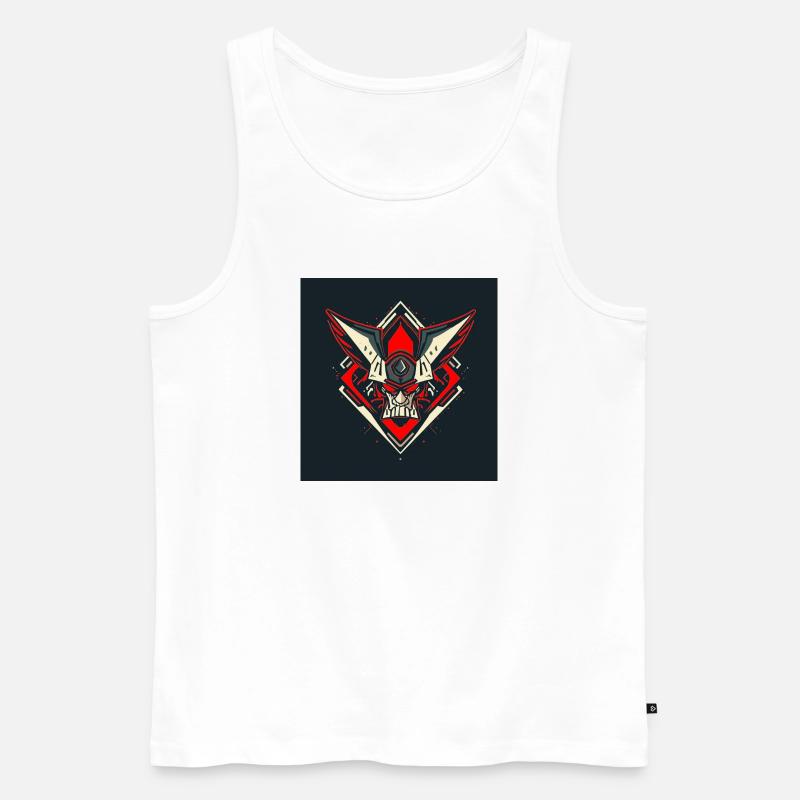 Schädel-Krieger-Emblem - Männer Premium Bio Tank Top - Weiß
