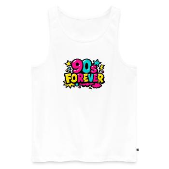 Pop Éternelle des années 90 - Débardeur bio Premium Homme - blanc - Devant - Michal (187cm)