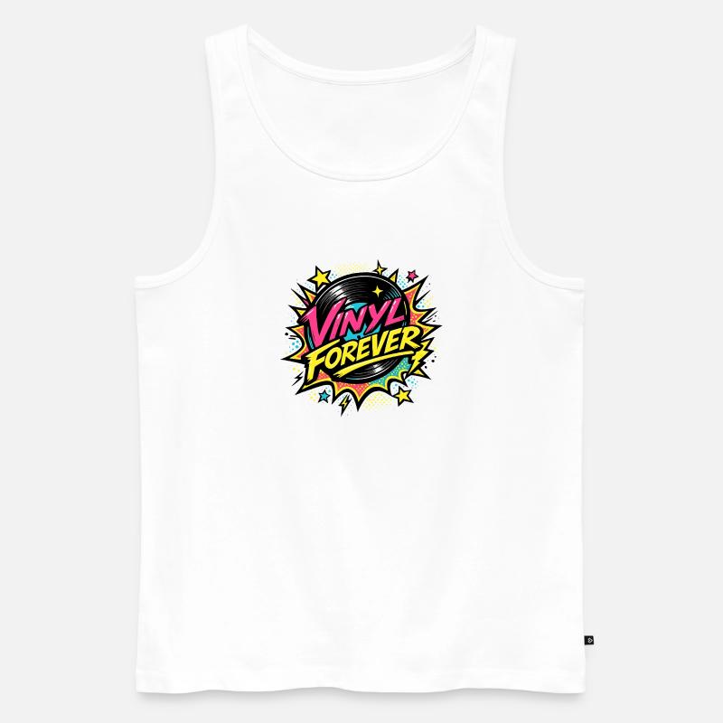 Vinyl Forever Retro Pop - Männer Premium Bio Tank Top - Weiß