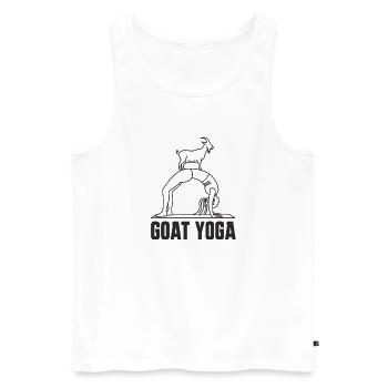 Yoga de chèvre - Drôle de design de fitness de yoga de chèvre - Débardeur bio Premium Homme - blanc - Devant - Michal (187cm)