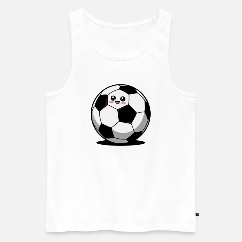 Fußball comic süß - Männer Premium Bio Tank Top - Weiß