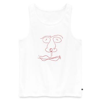 Red line face - Men's Premium Organic Tank Top - white - Front - AI Model Male 178 light (178cm)