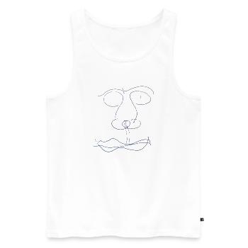 Abstraktes Gesicht: Künstlergeschenke - Männer Premium Bio Tank Top - Weiß - Vorne - Michal (187cm)