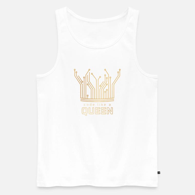 Code Like a Queen - Männer Premium Bio Tank Top - Weiß