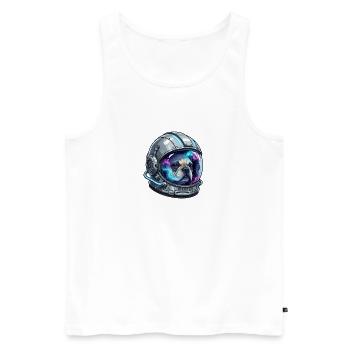 Astronaut Dog Frenchie Space - Men's Premium Organic Tank Top - white - Front - AI Model Male 178 light (178cm)