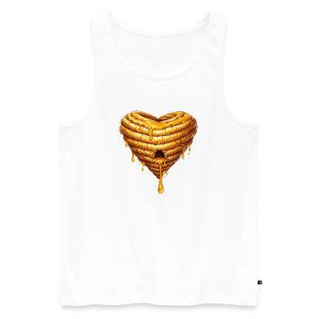 Heart Beehive with Honey Illustration - Men's Premium Organic Tank Top - white - Front - AI Model Male 178 light (178cm)