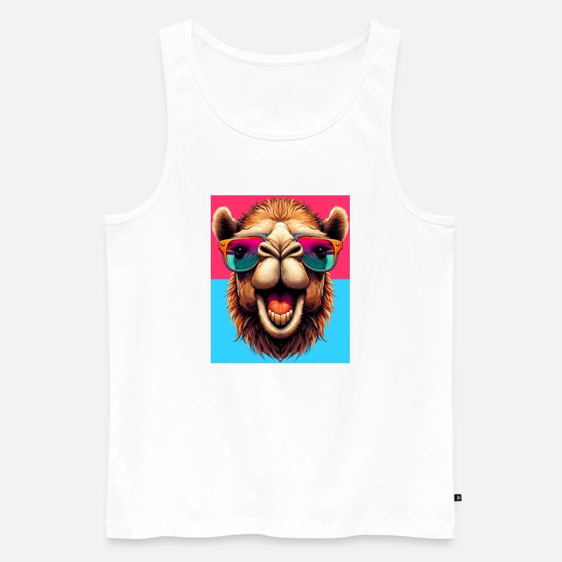 Kamel - Männer Premium Bio Tank Top - Weiß