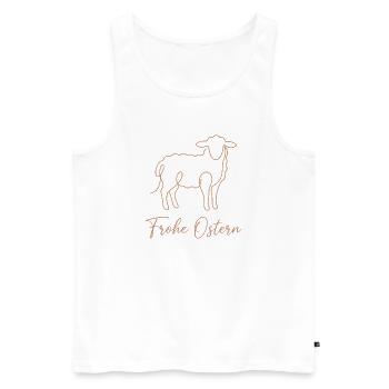 Frohe Ostern, Süßes Lämmchen Shirt, Socken, Mütze - Männer Premium Bio Tank Top - Weiß - Vorne - Michal (187cm)