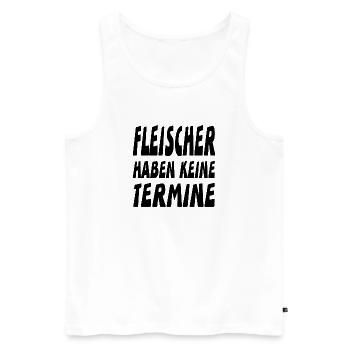 Fleischer - Männer Premium Bio Tank Top - Weiß - Vorne - AI Model Male 178 light (178cm)