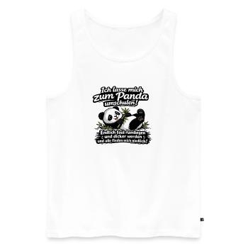 Panda Umschulung Lustig Spruch Cartoon - Männer Premium Bio Tank Top - Weiß - Vorne - Michal (187cm)