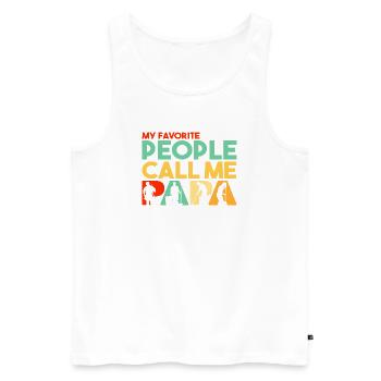 Meine Lieblingsleute nennen mich Papa Hausmeister - Männer Premium Bio Tank Top - Weiß - Vorne - AI Model Male 178 light (178cm)
