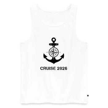 Anker Kompass Cruise 2026 - Männer Premium Bio Tank Top - Weiß - Vorne - AI Model Male 178 light (178cm)