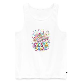 Fiesta Squad Sombrero Burst - Männer Premium Bio Tank Top - Weiß - Vorne - AI Model Male 178 light (178cm)