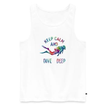 Colorful Dive Saying - Men's Premium Organic Tank Top - white - Front - AI Model Male 178 light (178cm)