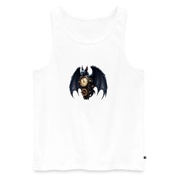 Chauve-souris horloger steampunk - Débardeur bio Premium Homme - blanc - Devant - Michal (187cm)