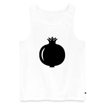 Pomegranate Silhouette – Exotic Fruit Design - Men's Premium Organic Tank Top - white - Front - AI Model Male 178 light (178cm)