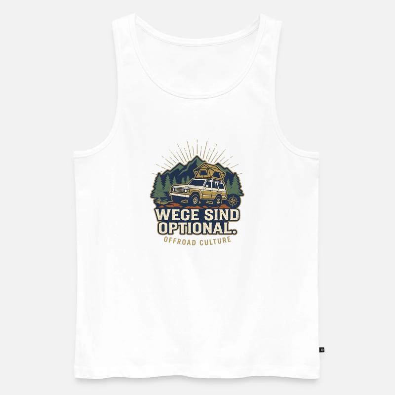Offroad Spruch - Wege Sind Optional Retro - Männer Premium Bio Tank Top - Weiß