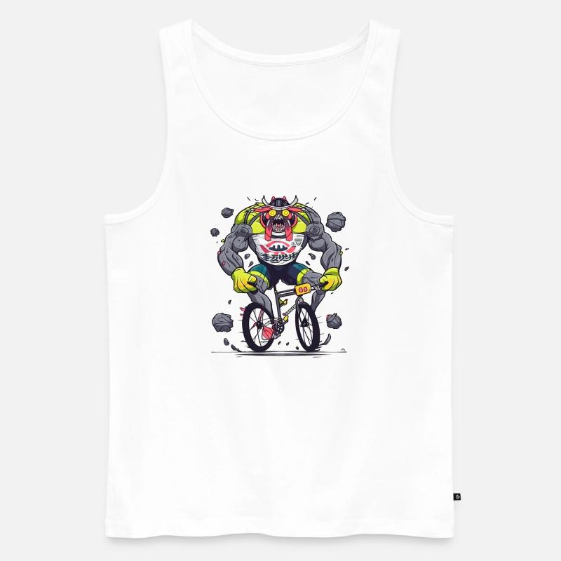 BMX Dämon Kraftkoloss - Männer Premium Bio Tank Top - Weiß